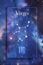 Stars constellation and the zodiac symbol Virgo Royalty Free Stock Photo