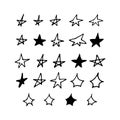 stars doodle set hand drawn. vector, scandinavian. icon, sticker, decor, design. Royalty Free Stock Photo