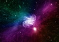 Stars, dust and gas nebula in a far galaxy Royalty Free Stock Photo