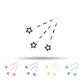 Stars,, falling star multi color icon. Simple thin line, outline vector of weather icons for ui and ux, website or mobile