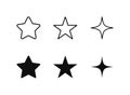 Stars flat line icons set Royalty Free Stock Photo