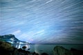 Stars in the form of lines. South Crimea. From Time Lapse Royalty Free Stock Photo