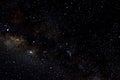 Stars and galaxy outer space sky night universe black starry background, starfield Royalty Free Stock Photo