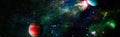 Stars in the galaxy. Panorama. Universe filled with stars, nebula and galaxy,. Elements of this image furnished by NASA Royalty Free Stock Photo