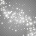 Stars glitter special light effect. Vector sparkles on transparent background. Christmas abstract pattern. Royalty Free Stock Photo