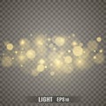 Stars glitter special light effect. Vector sparkles on transparent background. Christmas abstract pattern. Royalty Free Stock Photo