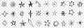 Stars hand drawn doodle set Royalty Free Stock Photo