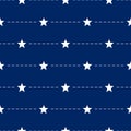 Stars and horizontal dotted line seamless pattern. Fabric simple wallpaper