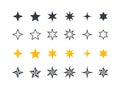 Stars icons set. Stars collection. Rating star signs. Vector icons Royalty Free Stock Photo