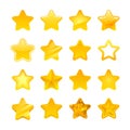 Stars icons set vector illustration. Assorted symbols.