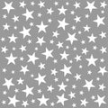 Stars on light grey background. Background with white stars. Night star sky