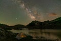 Stars, Milky Way Galaxy over Camp Tent Royalty Free Stock Photo
