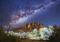 Stars & Milky Way over Superstition Mountains in Arizona