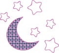 Vector illustration of Moon and stars
