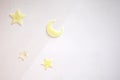 Stars and moon phosphoric on ceiling in baby room Royalty Free Stock Photo