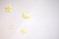 Stars and moon phosphoric on ceiling in baby room