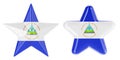 Stars with Nicaraguan flag, 3D rendering