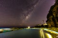 Stars at night above an ocean view house, Sydney, Australia Royalty Free Stock Photo