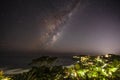 Stars at night above an ocean view house, Sydney, Australia Royalty Free Stock Photo