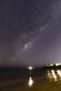 Stars at night above an ocean view house, Sydney, Australia Royalty Free Stock Photo