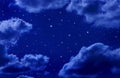 Stars Clouds Night Sky Royalty Free Stock Photo