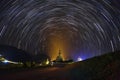 The Stars night of startails over Phasornkaew Temple