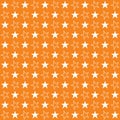 Stars orange pattern, seamless vector illustration, star background Royalty Free Stock Photo