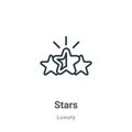 Stars outline vector icon. Thin line black stars icon, flat vector simple element illustration from editable luxury concept Royalty Free Stock Photo