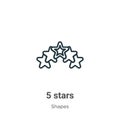 5 stars outline vector icon. Thin line black 5 stars icon, flat vector simple element illustration from editable shapes concept Royalty Free Stock Photo