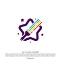 Stars Paint Logo Design Concept Vector. Colorful Stars Logo Vector Template