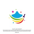 Stars Paint Logo Design Concept Vector. Colorful Stars Logo Vector Template Royalty Free Stock Photo