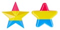 Stars with pansexual flag, 3D rendering