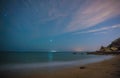 The stars in a perfect night in a beach Royalty Free Stock Photo