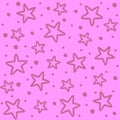 Stars on pink background. Background with lilac stars. Night star sky