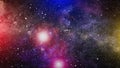 Nebula and galaxies in space.Planet and Galaxy - Elements of this Image Furnished by NASA Royalty Free Stock Photo