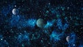 Nebula and galaxies in space.Planet and Galaxy - Elements of this Image Furnished by NASA Royalty Free Stock Photo