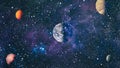 Nebula and galaxies in space.Planet and Galaxy - Elements of this Image Furnished by NASA Royalty Free Stock Photo