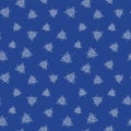 The stars of the plurality of white triangles on a blue background. Simple starry sky. Seamless geometric pattern for website