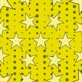 Stars in pop art style, seamless pattern. Vector.