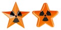 Stars with radiation sign, 3D rendering Royalty Free Stock Photo