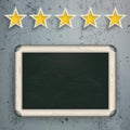 5 Stars Rating Blackboard Concrete Royalty Free Stock Photo