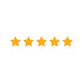 5 stars rating, customer reference icon, 5 stars cliparts Royalty Free Stock Photo