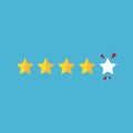 Stars rating icon, four rating star, feedback concept, vector, illustration