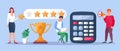 5 stars rating icon vector. Customers give five strar feedback illustration icon for website or app.