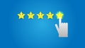 5 stars rating review high quality and good business reputation, customer feedback or credit score, e Royalty Free Stock Photo