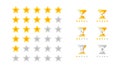 5 Stars Rating. Vector Collection With Flat Yellow Star Icons That Imitating Golden Stars. Template For Web Design Royalty Free Stock Photo