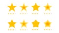 5 Stars Rating. Vector Collection With Flat Yellow Star Icons That Imitating Golden Stars. Template For Web Design Royalty Free Stock Photo