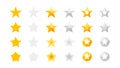 5 Stars Rating. Vector Collection With Flat Yellow Star Icons That Imitating Golden Stars. Template For Web Design Royalty Free Stock Photo