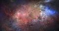 Stars in red sky with nebula. Galaxy view. Deep space in the sky. Elements of this iamge furnished by NASA Royalty Free Stock Photo