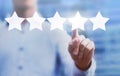 5 stars review score, reputation management, rating concept Royalty Free Stock Photo